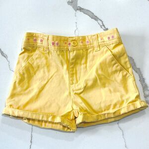 Carter’s Yellow Infant Baby Girls Casual Cuffed Summer Shorts Preppy Size 12M